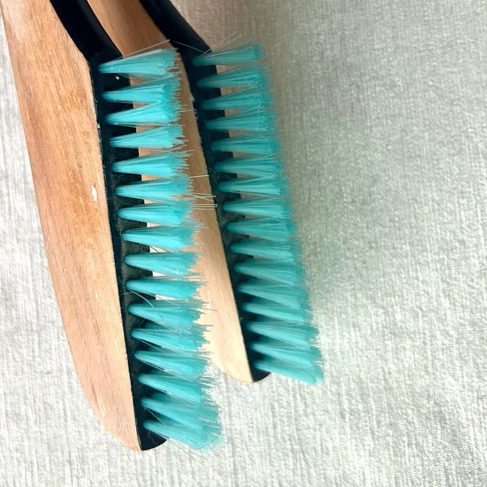 MCM wooden folding clothes hanger/brush made in JAPAN